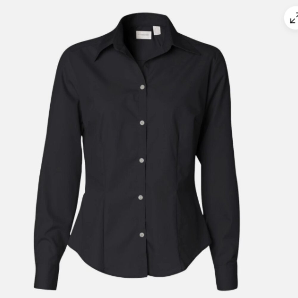 Van Heusen For Her ~ Silky Poplin Button Down Shirt Women's Size 24-28 3XL NWT